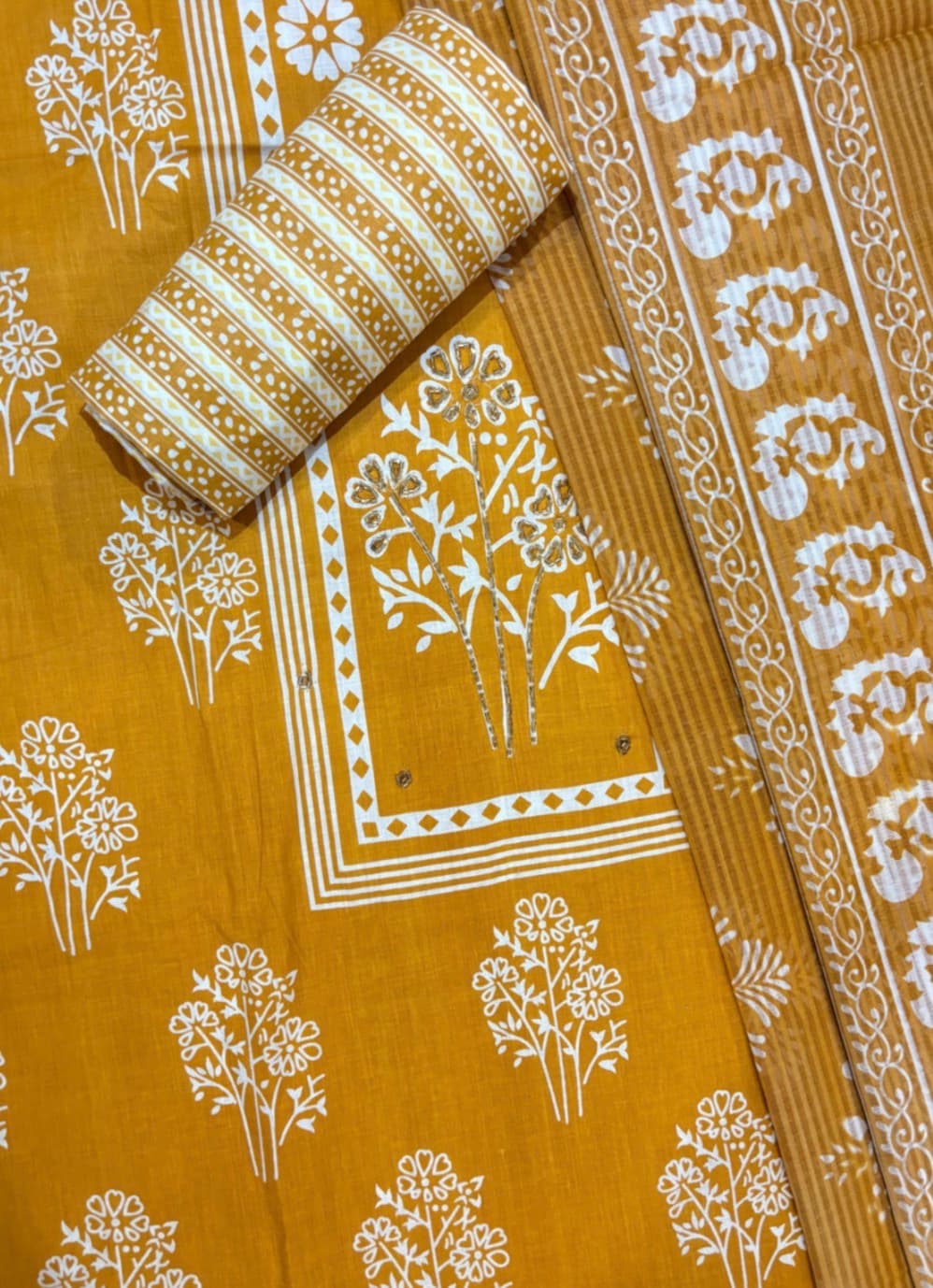 Yellow Cotton Suit Set 03A