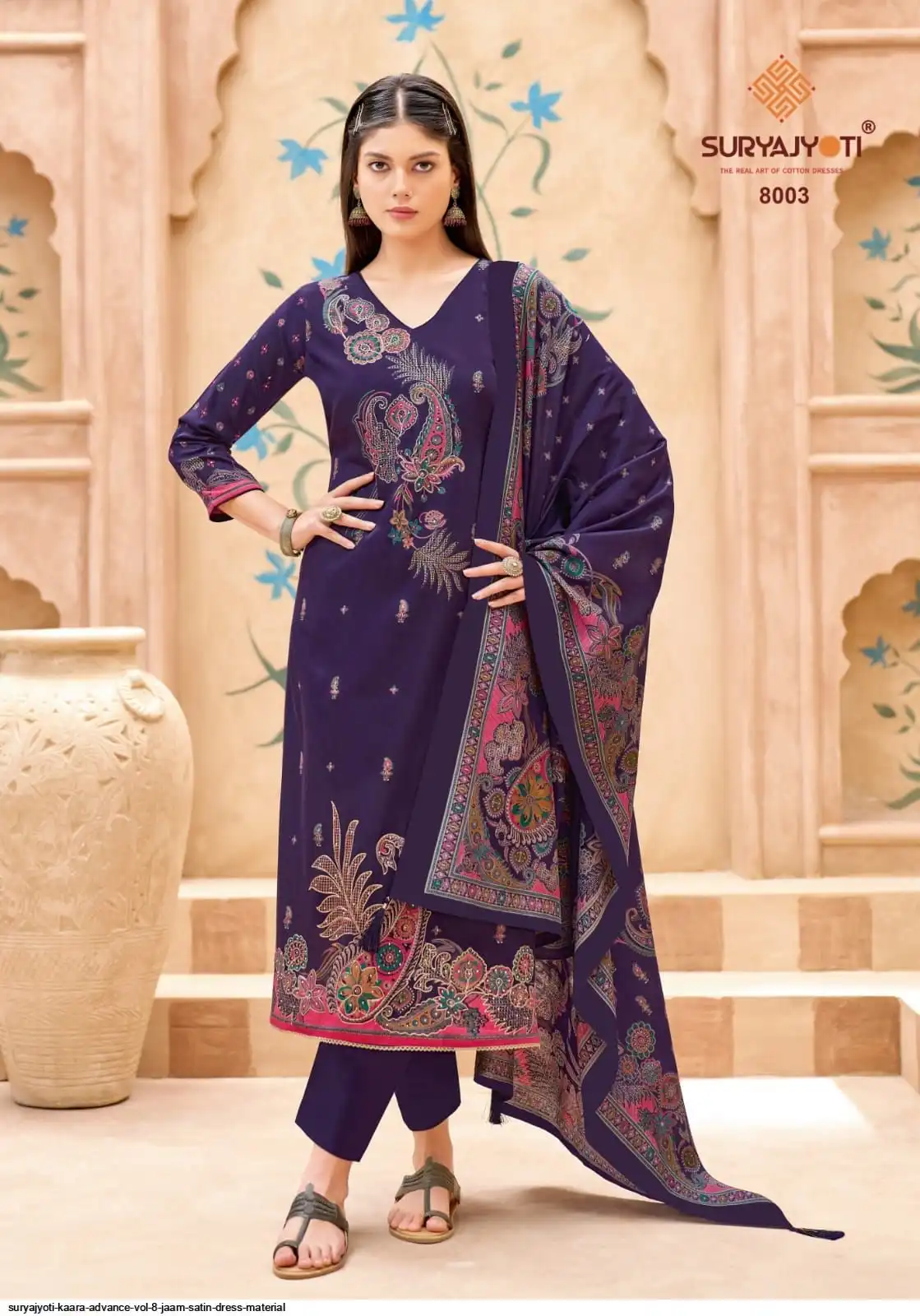 Purple Jam Satin Suit Set 06E
