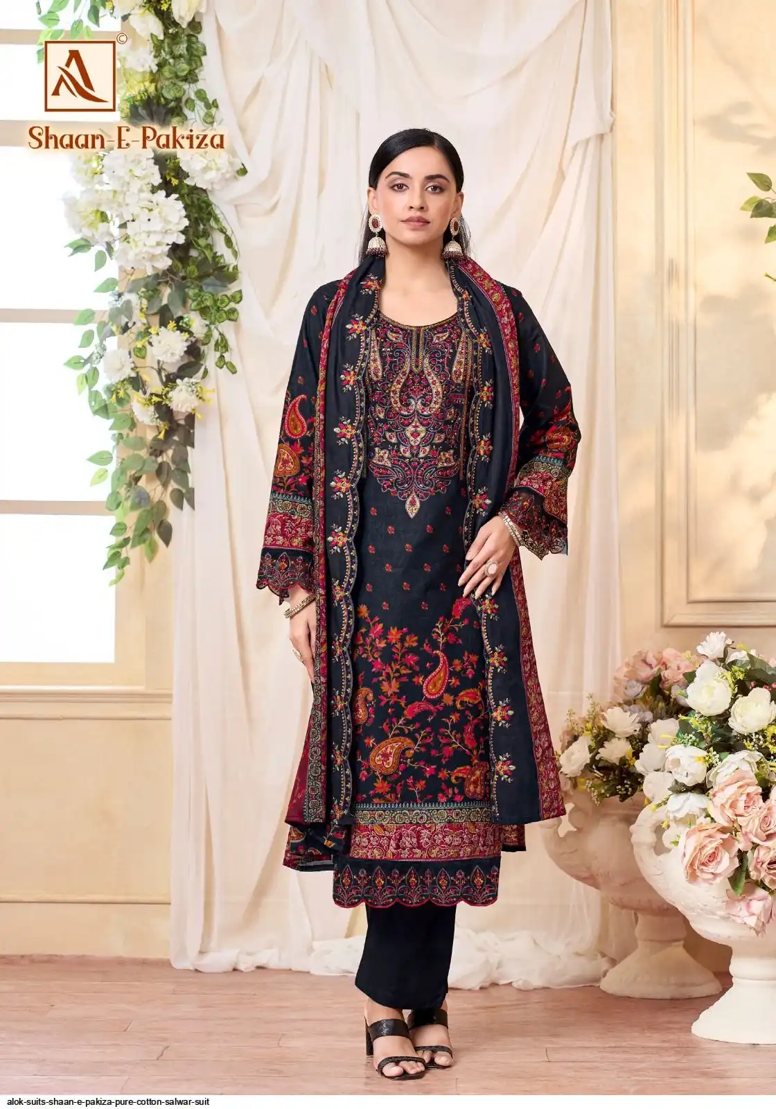 Dark Blue Pakistani Cotton Suit Set 08A