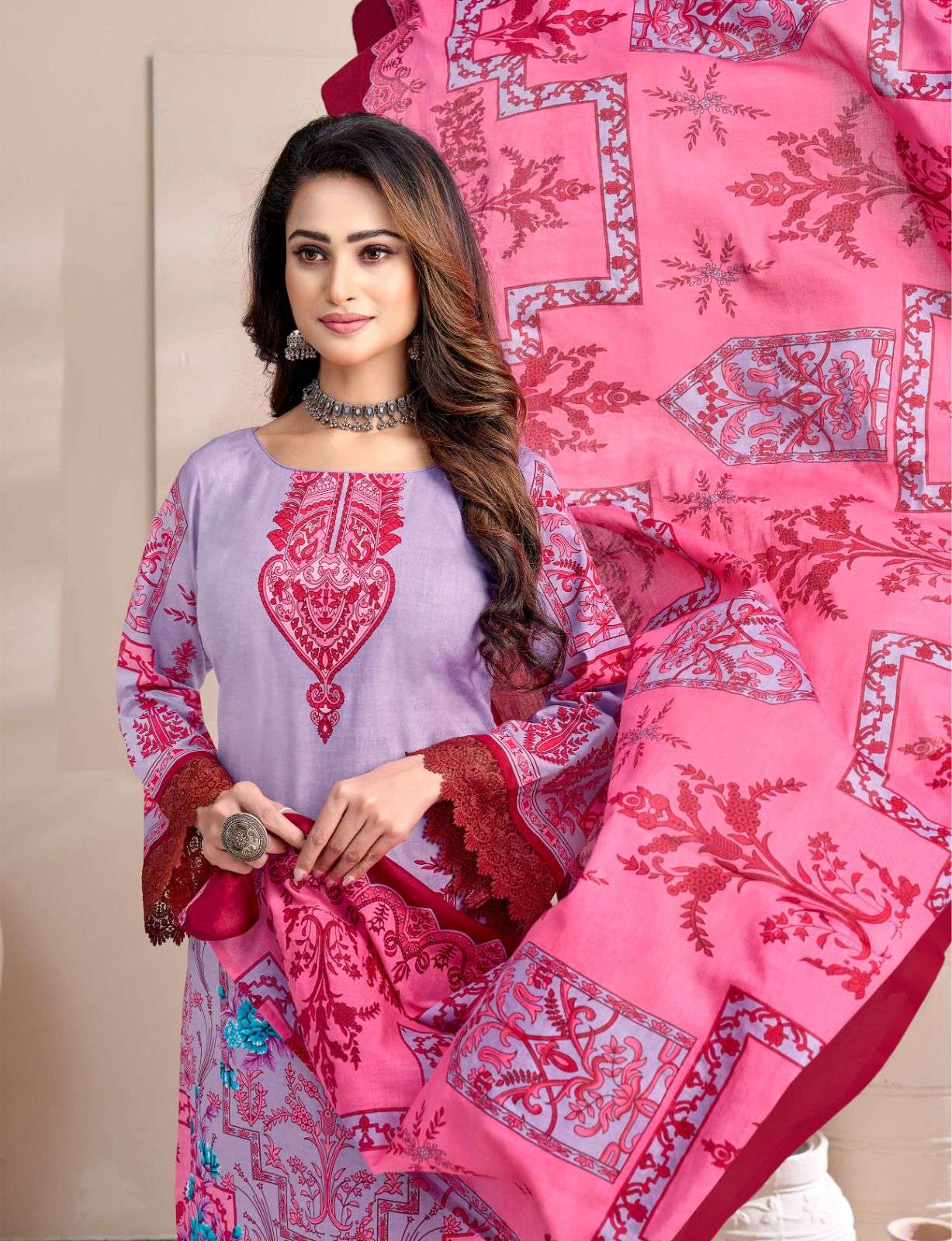 Lavender Cotton Suit Set 10A